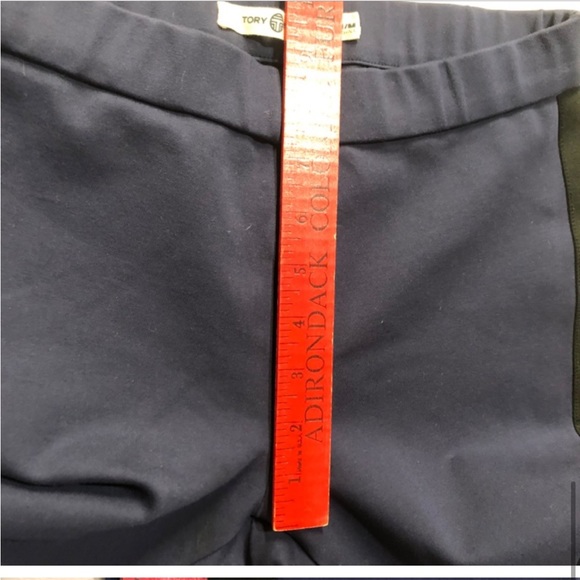Tory Burch Sport  Navy Track Ankle Pants with Black Stripe Preloved  Med. 25 ins - Picture 6 of 9